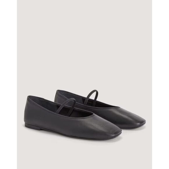 Everlane The Day Mary Jane in Black Leather New Womens Ballet Flats - Picture 1 of 14